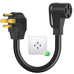 30 AMP Dryer to 50 AMP EV/RV Conversion Adapter - NEMA 14-30P to 14-50R EV Charger Adapter Cord