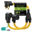 30 Amp Dryer Y Splitter Adapter Cord with Handle, NEMA 10-30P to 14-50R/10-30R, 3 Prong to 4 Prong, for EV/RV Charging at Dryer Outlet, 10 AWG, ETL Certified, 3FT Cord with Safety Ground Wire