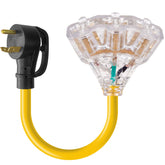 Portvoi NEMA TT-30P to 3X 5-20R 5-15R T-Blade Household Outlet with LED Power Indicator