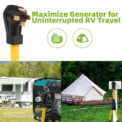 50 AMP Y Splitter Adapter Cord for RV and EV, 4 Prong 250V, NEMA 14-50P to 2X 14-50R,Heavy Duty 6/3+8/1 Gauge STW Wire,Outdoor Power Extension Cord for RV/EV/Tesla Model 3 X Y, 2 Feet-3