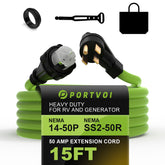 50 Amp Generator Power Cord 125V/250V 50A NEMA 14-50P to SS2-50R Generator Extension Cord ETL Listed