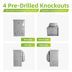 NEMA SS2-50P 50 Amp Generator Power Inlet Box ETL Listed