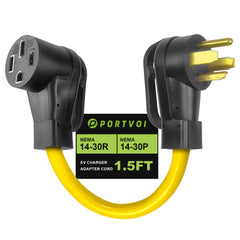 NEMA 14-30P to 14-50R EV Charger Adapter Cord, 30 Amp to 50 Amp 4 Prong Dryer Outlet to to EV Plug