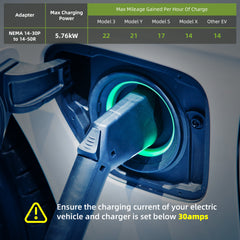 NEMA 14-30P to 14-50R EV Charger Adapter Cord, 30 Amp to 50 Amp 4 Prong Dryer Outlet to to EV Plug