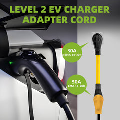 NEMA 14-30P to 14-50R EV Charger Adapter Cord, 30 Amp to 50 Amp 4 Prong Dryer Outlet to to EV Plug
