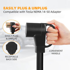 30 AMP Dryer to 50 AMP EV/RV Conversion Adapter - NEMA 14-30P to 14-50R EV Charger Adapter Cord