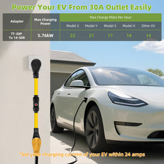 Overload Protector 30 Amp to 50 Amp RV Adapter Plug for Camper with Circuit Breaker NEMA TT-30P to NEMA 14-50R Electrical Power Adapter