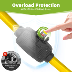 Overload Protector 50 Amp to 30 Amp RV Adapter Cord with Circuit Breaker, NEMA 14-50P to NEMA TT-30R Electrical Power Adapter