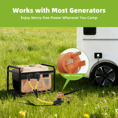 Portvoi 15/30Amp to 50 Amp RV Adapter for Camper NEMA 5-15 & TT-30 to 14-50R For Campground Travel Van Trailer - 4