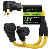 30 Amp Dryer Y Splitter NEMA 14-30P to 14-30R & 6-50R Power Adapter Cord