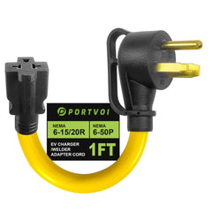 NEMA 6-50P to 6-20/15R or 5-20/15R Welder EV Adapter Cord