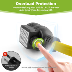 NEMA 6-50P to 6-20/15R or 5-20/15R EV Charger Adapter with Built-in Breaker