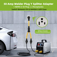 Portvoi NEMA 6-50 Y Splitter, 50Amp 250V Extension Cord For Welder/ Level 2 EV Charger