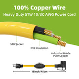 Overload Protector 50 Amp to 110 Volt 15Amp RV Adapter Cord with Circuit Breaker, 3 Prong 15A NEMA 5-15P to 4 Prong NEMA 14-50R Adapter