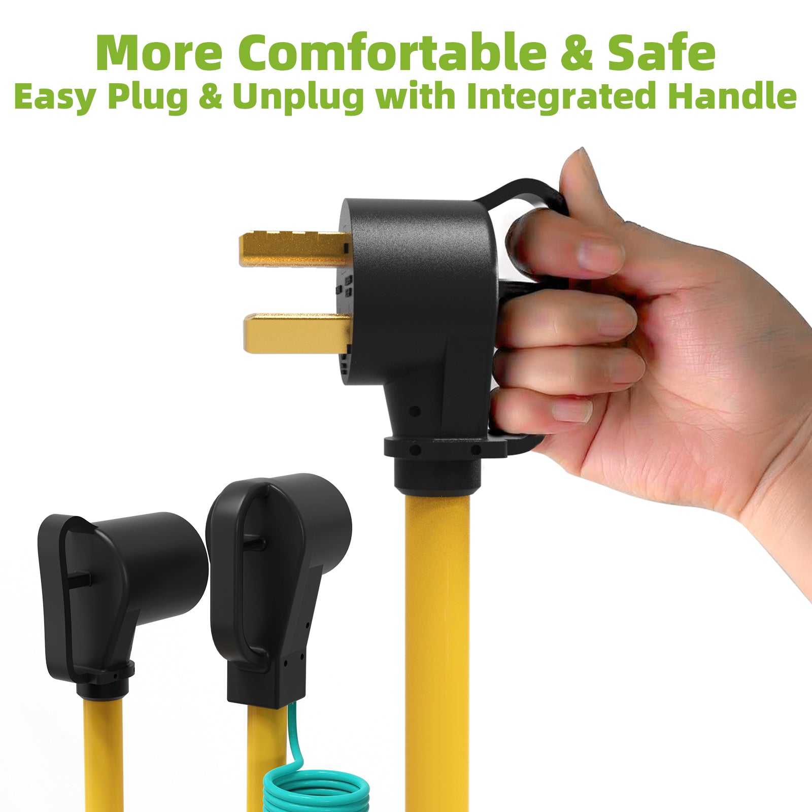 30 Amp Dryer Y Splitter Adapter Cord with Handle, NEMA 10-30P to 14-50R/10-30R, 3 Prong to 4 Prong, for EV/RV Charging at Dryer Outlet, 10 AWG, ETL Certified, 3FT Cord with Safety Ground Wire