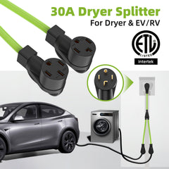 Finderomend 3-Foot Dryer Adapter Splitter | NEMA 14-30P To Dual 14-30R, 30A | For RV, EV Charger, Campers - View #11