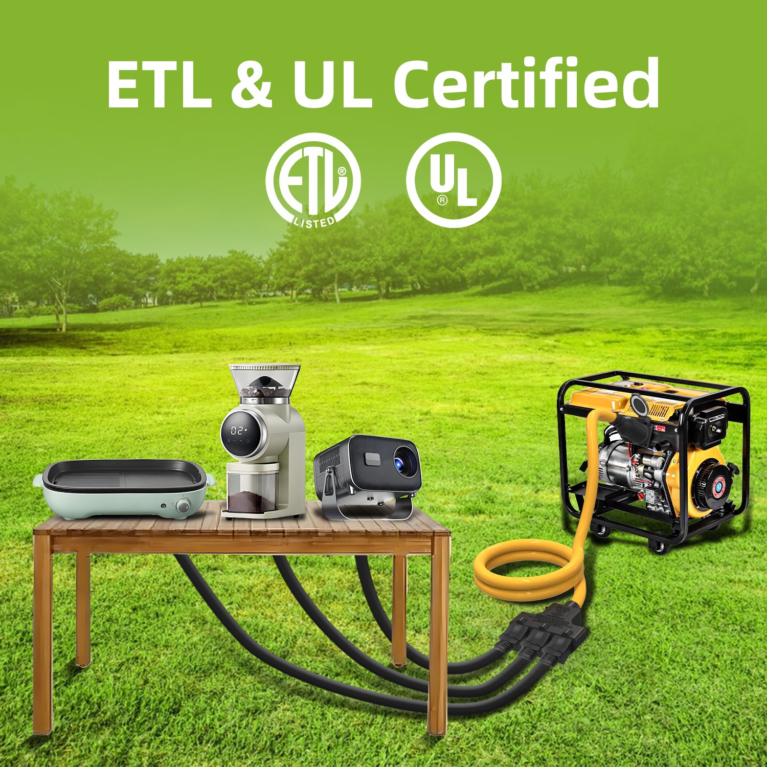 30 Amp to 110V 15/20 Amp Generator Adapter, NEMA L5-30P to 3X 5-15/20R Household Regular Outlet Splitter w/Circuit Breaker