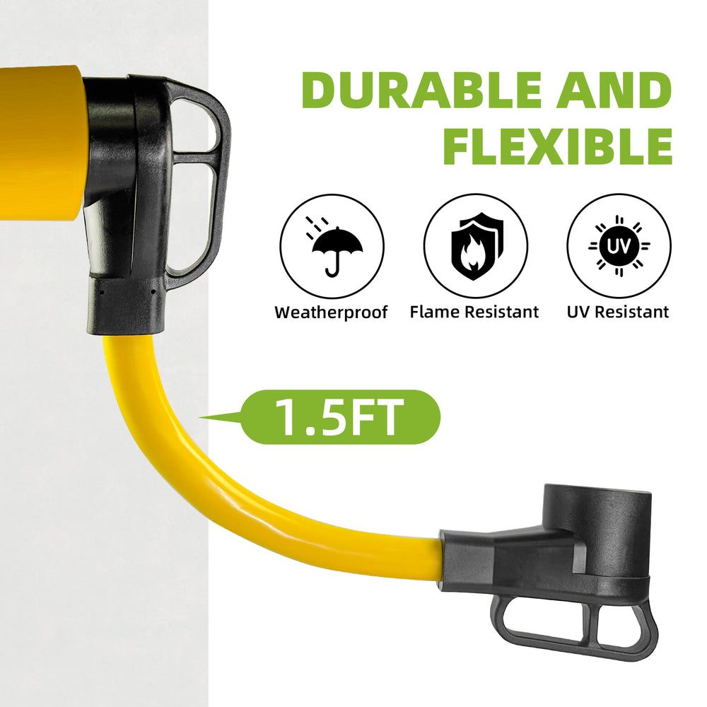 Portvoi 50Amp Welder Adapter Cord, 1.5FT NEMA 14-50P to 6-50R, 50 Amp 250V Heavy Duty Welding Power Cord, STW 8AWG 3-Prong to 4-Prong RV Generator Plug Adapter, ETL Listed