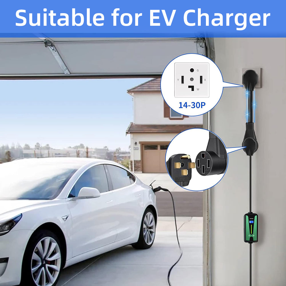 30 AMP Dryer to 50 AMP EV/RV Conversion Adapter - NEMA 14-30P to 14-50R EV Charger Adapter Cord