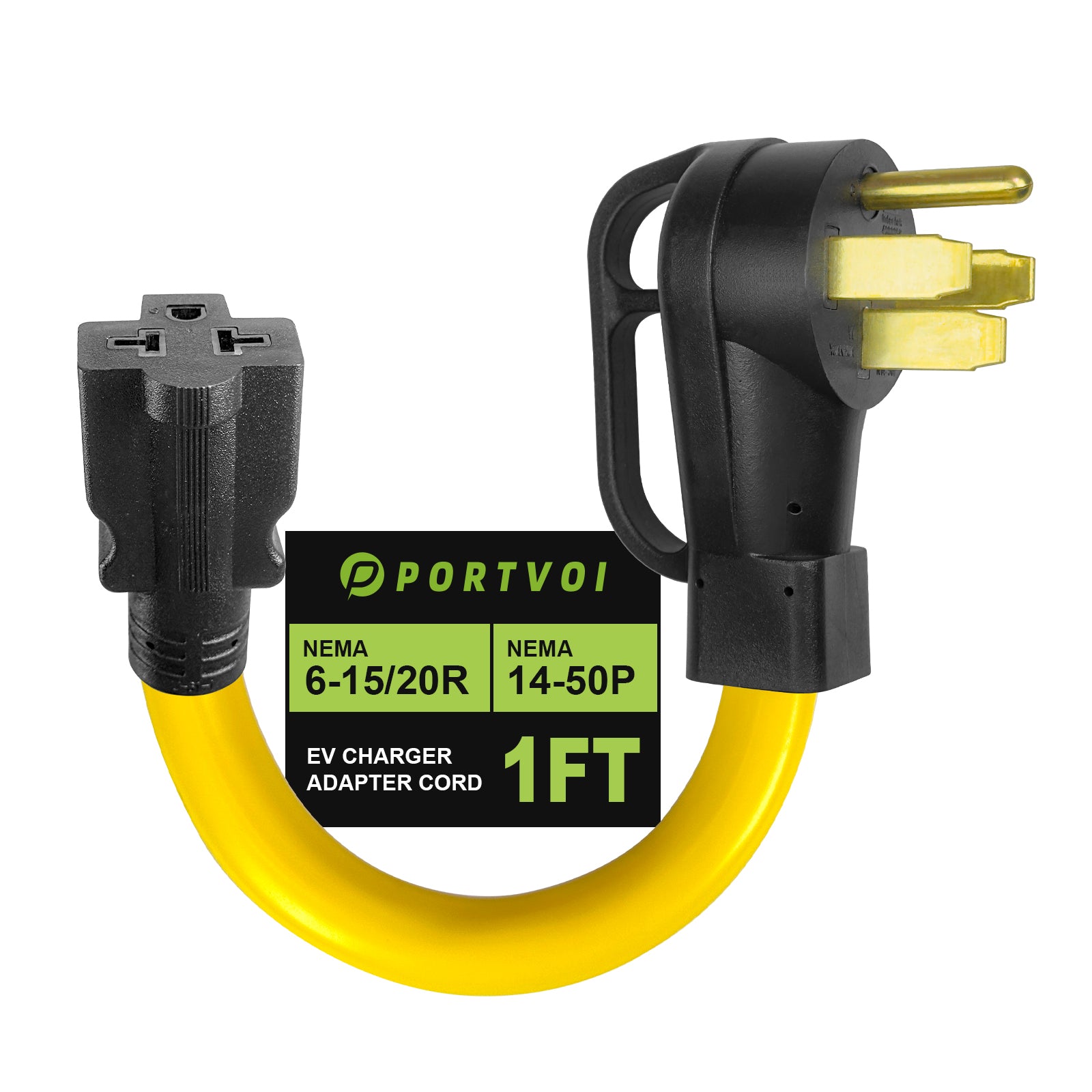 NEMA 14-50P to 6-20/15R & 5-20/15R EV Charger Adapter Main image