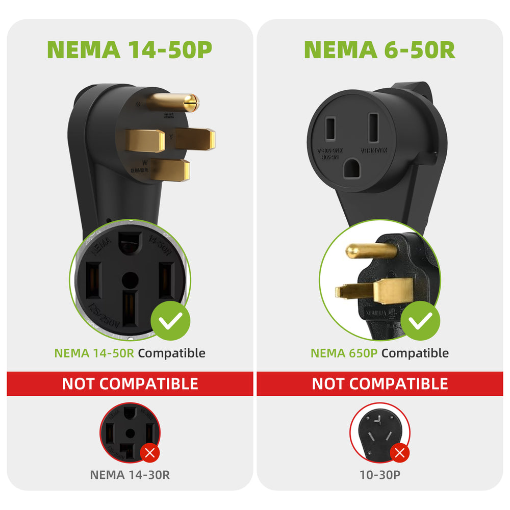 NEMA 14-50P to 6-50R Welder Adapter Extension Cord, 10FT Heavy Duty 50 Amp 250V 4 Prong to 3 Prong Power Cord