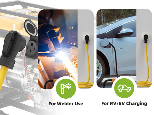 Portvoi Heavy Duty NEMA 14-50P to 6-50R Extension Cord Connect Your Welder or EV Charger with Confidence 