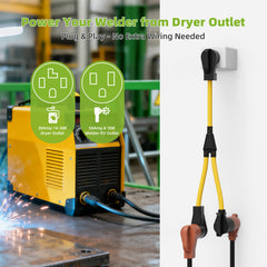 30 Amp Dryer Y Splitter NEMA 14-30P to 14-30R & 6-50R Power Adapter Cord