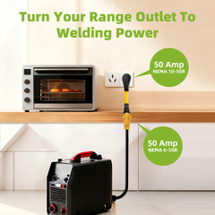 Portvoi 50 Amp Stove Plug Adapter Cord to Welder, NEMA 10-50P to 6-50R For Welder Plasma Cutter EV Charger