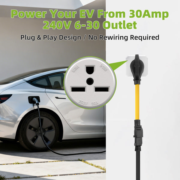 Portvoi 30 Amp NEMA 6-30P to 6-20/15R & 5-20/15R Adapter Cord