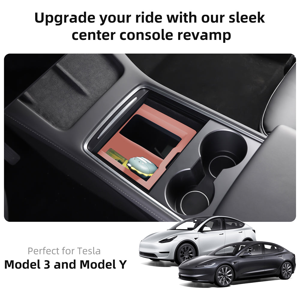 Portvoi Center Console Organizer Tray for Tesla Pink