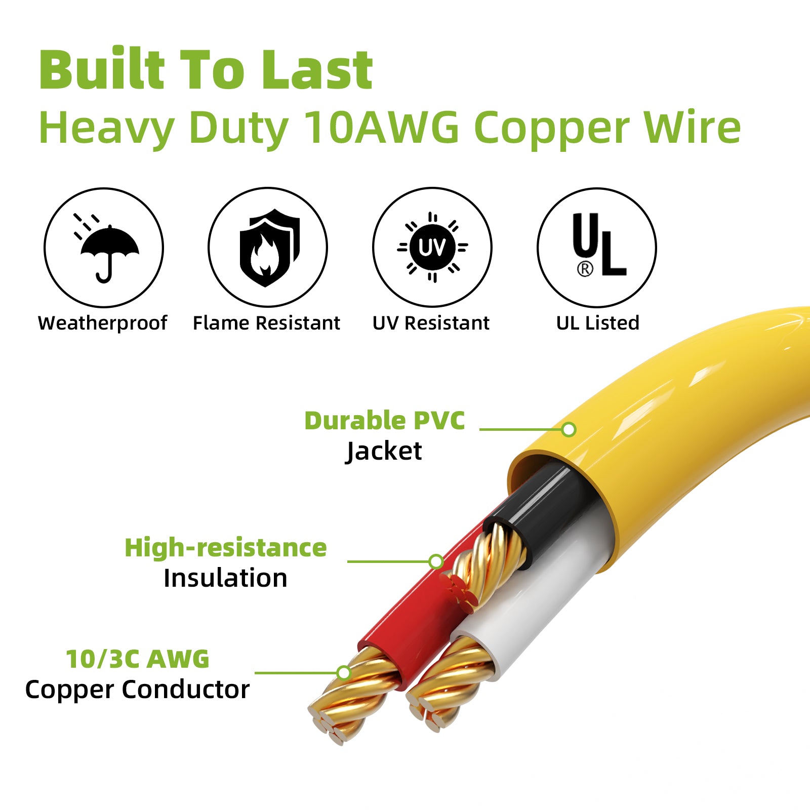 NEMA 14-30P to 6-50R Welder Adapter Cord for Dryer Outlet