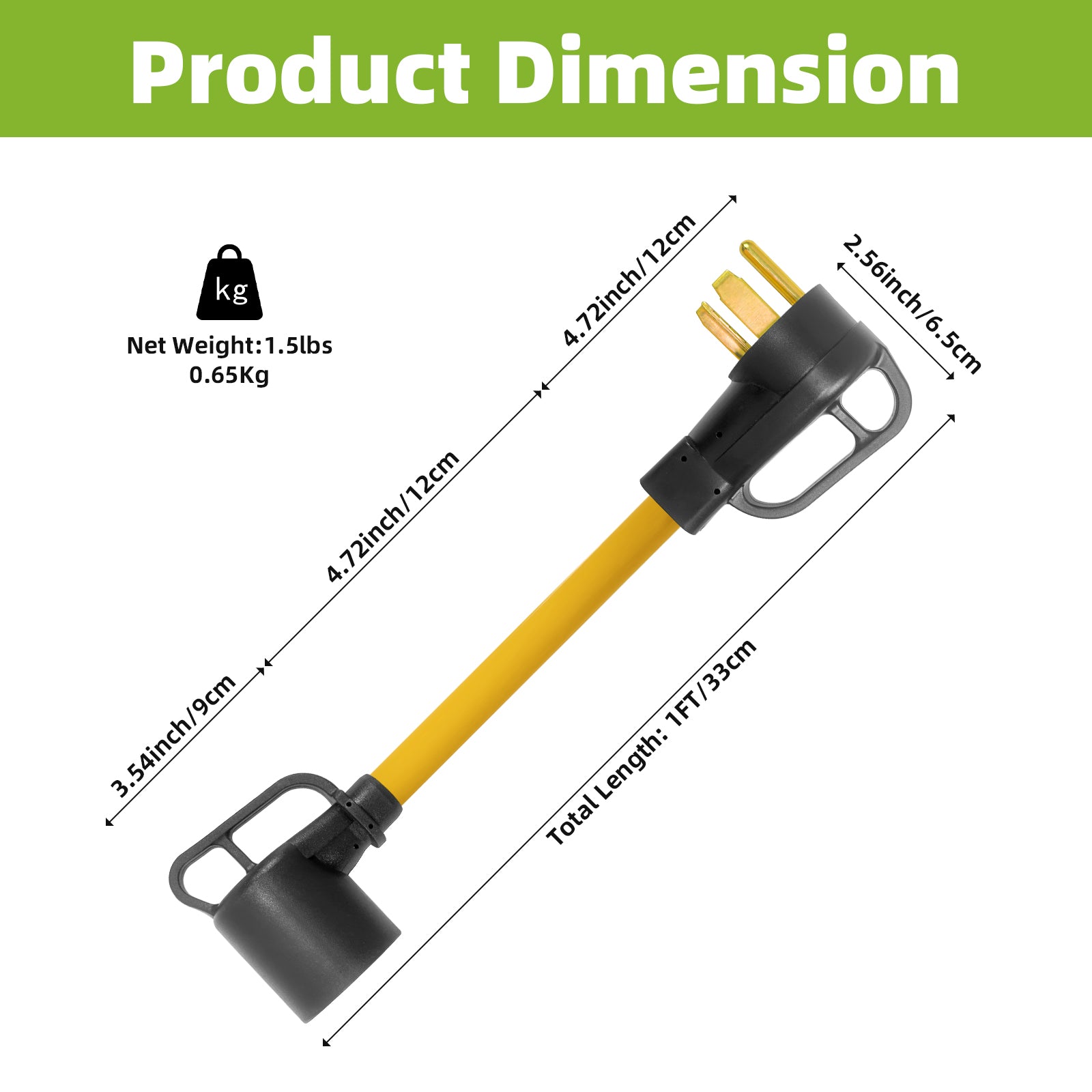 NEMA 14-30P to 6-50R Welder Adapter Cord for Dryer Outlet