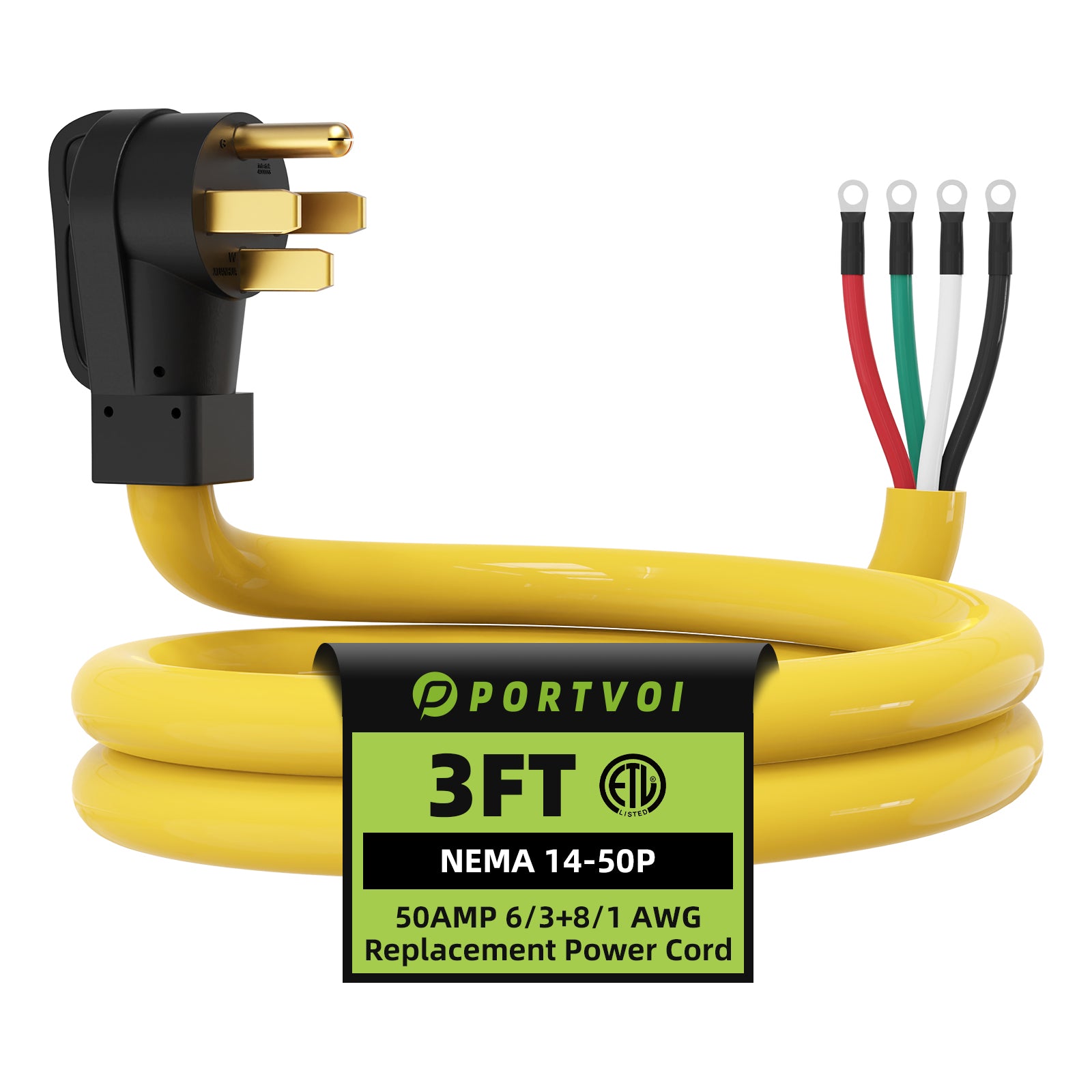 Portvoi NEMA 14-50P Pigtail Power Cord 3FT Main image