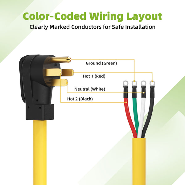 Portvoi NEMA 14-50P Pigtail Power Cord