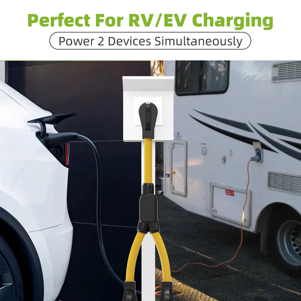 Portvoi 50Amp NEMA14-50 Y Splitter Perfect For RV/EV Charging