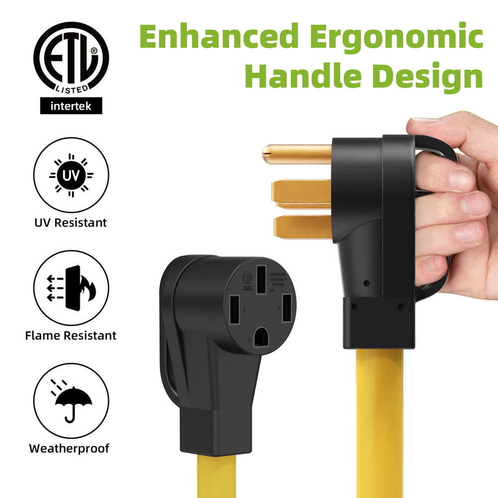 Portvoi 50Amp NEMA14-50 Y Splitter with Grip Handle Perfect For RV/EV Charging