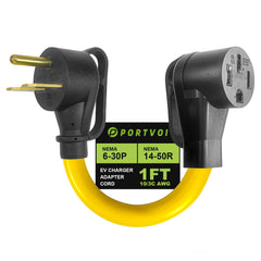 NEMA 6-30P to 14-50R EV Charger Adapter Cord for Level 2 Charging