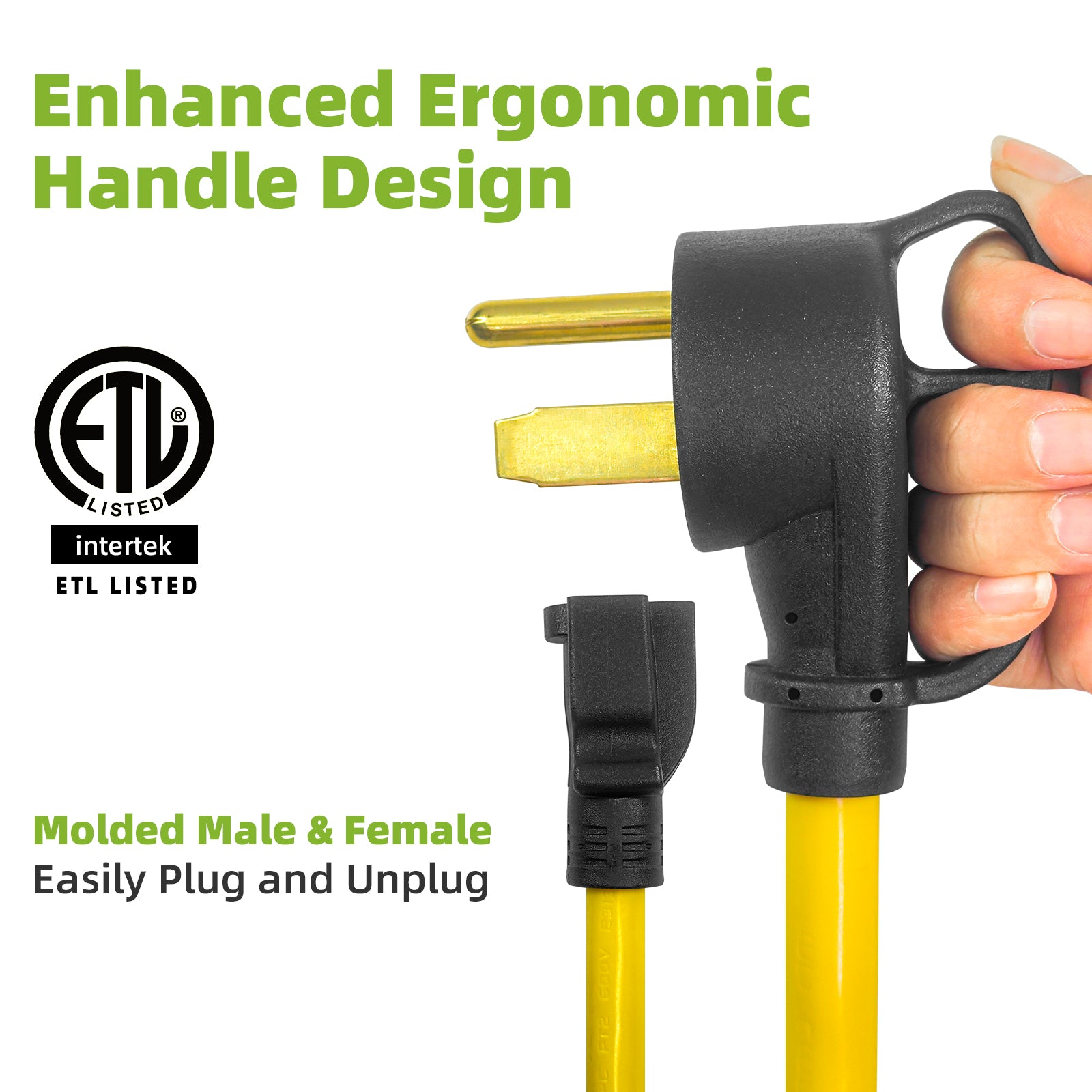 NEMA 6-50P to 6-20/15R or 5-20/15R Welder EV Adapter Cord