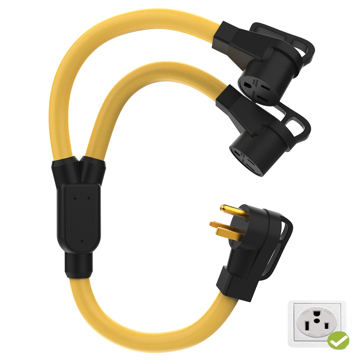 Portvoi NEMA 6-50 Y Splitter, 50Amp 250V Extension Cord For Welder/ Level 2 EV Charger Main image