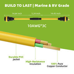 NEMA L5-30P to Dual L5-30R Marine Shore Power Splitter Cord