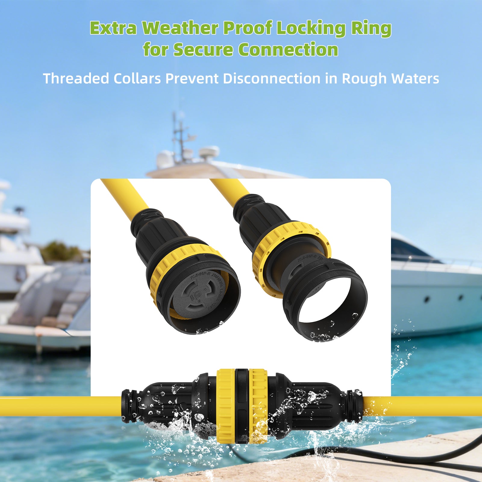 NEMA L5-30P to Dual L5-30R Marine Shore Power Splitter Cord