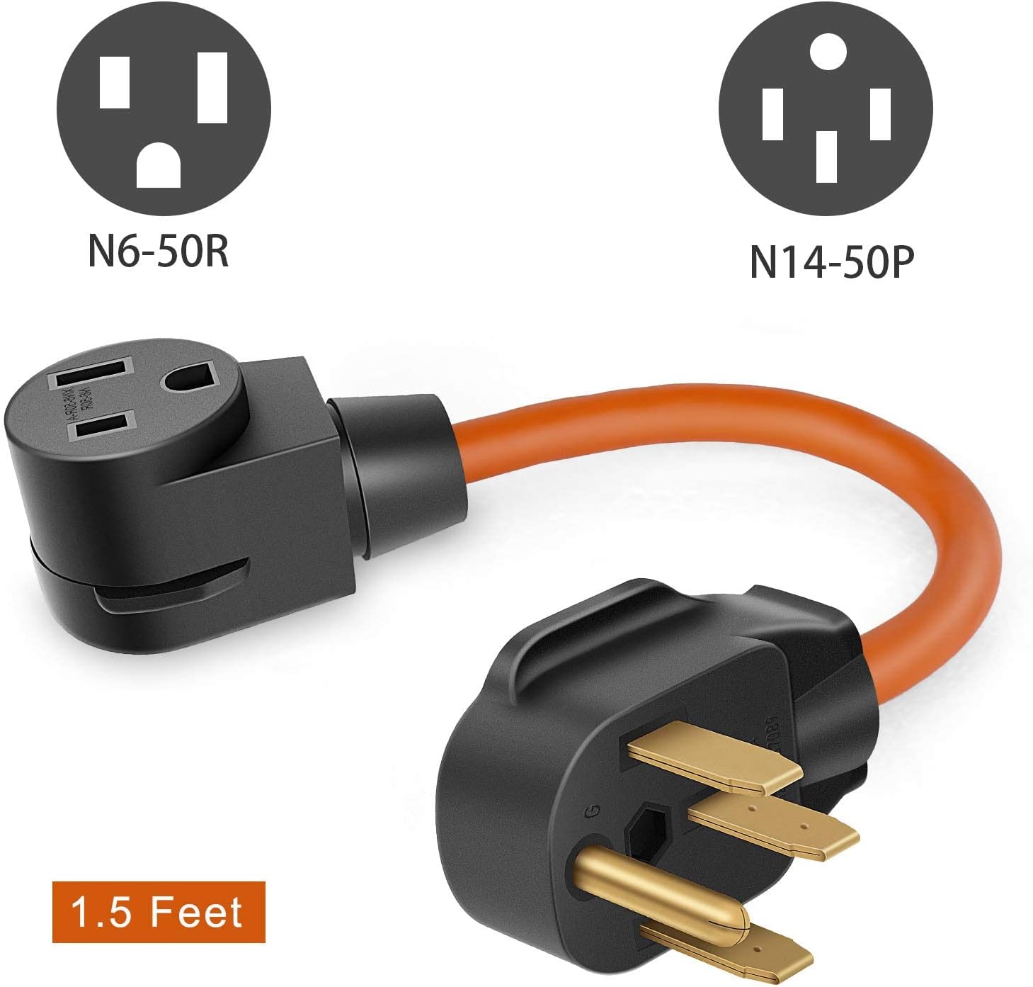 Portvoi Nema 14-50P to 6-50R Welder Adapter Cord