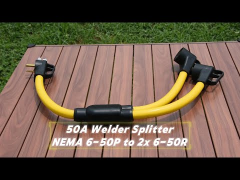 Portvoi NEMA 6-50 Y Splitter, 50Amp 250V Extension Cord For Welder/ Level 2 EV Charger