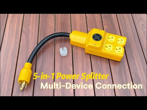 30 Amp to 120V Splitter Cord, NEMA L14-30P to 4X 5-15/5-20R & 1x L14-30R Generator Extension Cord